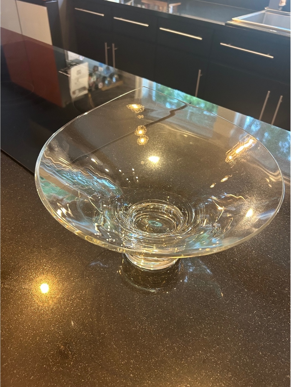 XLg Rosenthal Studio Line Germany Crystal Calla Pedestal Bowl 12 1/2” Diameter